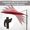 10ft Cantilever Patio Umbrella with 360° Rotation, Crank & Cross Base for Garden Deck Pool Backyard, Wine Red