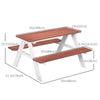 Kids Outdoor Table Set Wooden Toddler Picnic Table and Benches for 4 Kids 3-8 Years, Easy Installation, Natural Wood