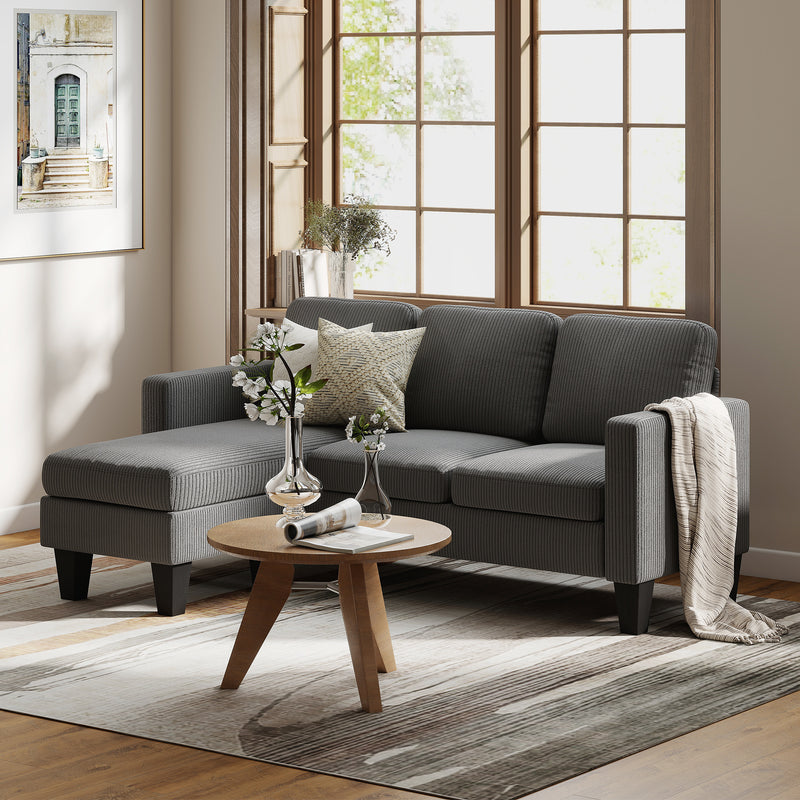 Sectional Sofa, L Shaped Couch, with Changeable Chaise or Ottoman