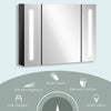 LED Medicine Cabinet with Mirror, Wall Mounted Bathroom Mirror Cabinet with Adjustable Shelves, High Gloss