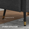 Accent Chair, Upholstered Armchair with Tufted Back Cushion and Steel Legs for Living Room, Bedroom, Dark Grey