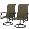 Patio Swivel Chair Set of 2, Swivel Rocker Outdoor Chairs with High Back, for Lawn Garden Backyard Deck