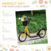 Kick Scooter with Adjustable Handlebar, Kids Scooter with 2 Brakes Basket Cupholder 16