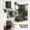 Metal Outdoor Privacy Screen, Freestanding Outdoor Divider with Stand, Decorative Privacy Panel, 78