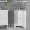 Modern Bathroom Storage Cabinet, Corner Cabinet with Doors, Bathroom Cabinet with Adjustable Shelf and Recessed Door, White