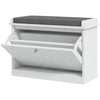Shoe Storage with Seat, Upholstered Hallway Bench, Shoe Bench with Flip Drawer, Adjustable Shelf for 4-6 Pairs of Shoes