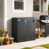 58 Gallon Double Outdoor Garbage Bin with Dual Lid, Plastic Outdoor Waste Trash Can with Ash Holder and Drip Trays