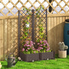 Raised Garden Bed with Trellis, Plastic Raised Flower Bed with Drainage Holes and Drain Plugs, 32