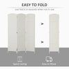 6ft Folding Room Divider, 3 Panel Wall Partition with Wooden Frame for Bedroom, Home Office, White