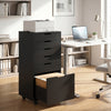 File Cabinet on Wheels Mobile Printer Stand with 5 Drawers for Home Office Black