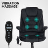 6 Point Vibrating Massage Office Chair, High Back Executive Chair with Reclining Back, Swivel Wheels, Black