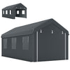 10' x 20' Carport, Heavy Duty Portable Garage with 6 Mesh Windows and 2 Doors