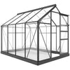 6' x 10' x 6.6' Polycarbonate Greenhouse, Walk-In Green House Kit Garden, Plants Grow, Galvanized Sheet Aluminum Frame with Rain Gutter, Vents and Sliding Door