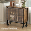 Folding Dining Table, Extendable Kitchen Table for Small Spaces with Storage Shelf and 6 Wheels, Light Brown