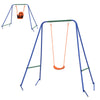 Kid Swing Set with Safety Harness for Baby, Kids 6 Months+, Heavy Duty Swing Set for Indoor/Outdoor, Backyard, Orange