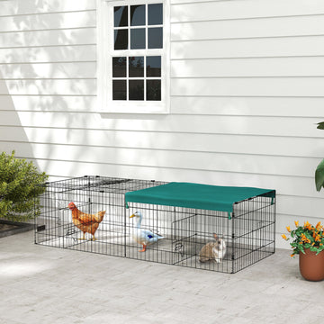 Small Animal Cage with Roof, Indoor/Outdoor Use, for Chicken, Rabbits, Chinchillas, 73