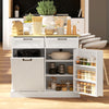 10 Gallon Hidden Garbage Bin Cabinet, Tilt Out Trash Cabinet w/ 2 Drawers, Freestanding Kitchen Island