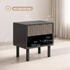 Modern Bedside Table with Drawer and Open Shelf, Sofa Side Table for Bedroom Living Room, Set of 2, Black