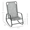 Garden Rocking Chair, Outdoor Indoor Texteline Rocker for Patio, Balcony, Porch, Grey