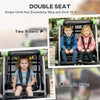 2 Seat Bike Trailer for Kids 2-in-1 Double Baby Stroller with Handbrake, Rubber Wheels, 5 Point Harness, Waterproof Cover, Storage Bag, Reflectors
