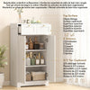 Bathroom Floor Cabinet with 2 Drawers - White