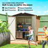 6.5' x 4' Outdoor Storage Shed, Metal Garden Shed with Lockable Double Doors, 4 Vents, Yellow