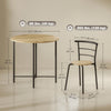 5 Piece Dining Table Set, Space Saving Round Dining Set for 4 with Metal Frame for Small Spaces, Natural