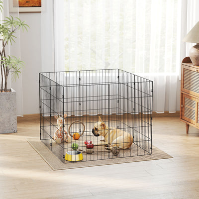 Foldable Metal Exercise Dog Playpen, Expandable Pet Fence for Small & Medium Dogs, 20