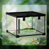 Glass Reptile Terrarium with Thermometer, Water Basin, Full View Visually for Lizards, Horned Frogs, Snakes, Spiders