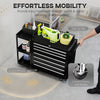 7-Drawer Rolling Tool Chest with Detachable Side Shelf, Lockable Tool Cabinet Box Organizer with Wheels, Black
