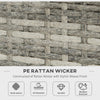 28 Inch Propane Fire Pit Table, 40,000 BTU Rattan Gas Fire Pit Table with Rain Cover, Mesh Lid, Lava Stone, Mixed Grey