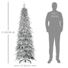 6ft Pencil Flocked Artificial Christmas Tree with 600 Branch Tips, Auto Open and Steel Base