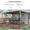 12.8' x 9.7' Outdoor Pergola with Retractable Roof, Aluminium Louvered Pergola Canopy Gazebo for Lawn Garden Patio, Grey