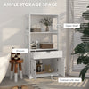 Farmhouse Bathroom Storage Cabinet, Linen Cabinet with Drawer and Shelves, 23.5