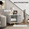 Cat Litter Box Enclosure, Hidden Litter Box with Scratching Pad, Storage, for Living Room, Bedroom, 31.5