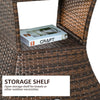 Rattan Wicker Side Table, 21.3