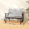 Garden Double Gliding Chair, Patio Glider Armchair for Outdoor, Backyard Mesh Seat and Backrest, Steel Frame, Dark Grey