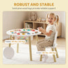 Qaba 3 Pieces Kids Table and Chair Set, Activity Table and Chair Set with Cloud-Shaped Chairs, Mesh Bag