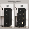 4 Drawer File Cabinet with Lock, Office Filing Cabinet, A4 Letter Size, Hanging File Folders, White