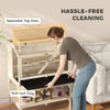 Wooden Hamster Cage with Openable Top, Water Bottle, Transparent Panels for Syrian, Dwarf Hamsters and Gerbils, Natural