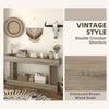 63 Inch Long Console Table, Vintage Narrow Entryway Table with Storage Shelf for Living Room and Hallway, Light Brown
