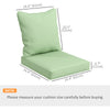 Seat Cushion Back Pillows Replacement Set of 2, Patio Chair Cushions Set for Indoor Outdoor, Green
