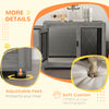 Pet Crate End Table with Water-resistant Cushion or Large Medium Dogs, Grey