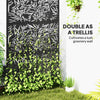 Metal Outdoor Privacy Screen, Freestanding Outdoor Divider with Stand, Decorative Privacy Panel, 78