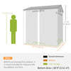 7' x 6' Tall Outdoor Storage Shed, Waterproof Metal Garden Shed with Gloves, Lockable Door, Silver
