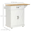 Foldable Kitchen Island with Storage Drawer, Farmhouse Style Rolling Utility Cart, Coffee Bar Cabinet on Wheels with Drop-Leaf Wood Top