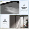 9' x 6' Garden Shed, Outdoor Storage Patio Shed w/ Sloped Roof, Lockable Door for Patio Lawn, Green, White And Dark Grey