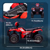 12V Kids ATV Quad, 4 Wheeler Battery Powered Electric Vehicle with Music MP3, Headlights, High Low Speed, Treaded Tires, for Boys and Girls Ages 37-60 Months, Red