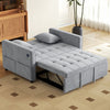 3‑in‑1 Convertible Sofa Bed, Pull Out Sleeper Sofa with USB Charging, Adjustable Backrest, Side Pockets