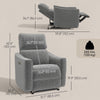 Power Recliner Chair, Chenille Upholstered Recliner Chair with USB Ports, Footrest